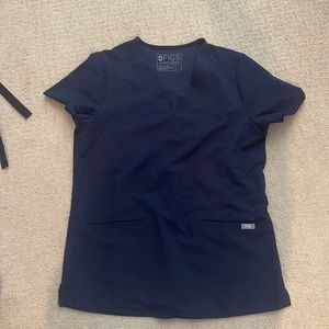 Navy blue figs scrub top